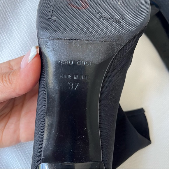 SERGIO ROSSI Vinyl Mesh Sock Boots Black Size 37 - Picture 13 of 14